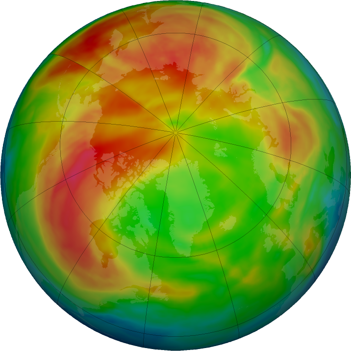 Arctic ozone map for 07 February 2021